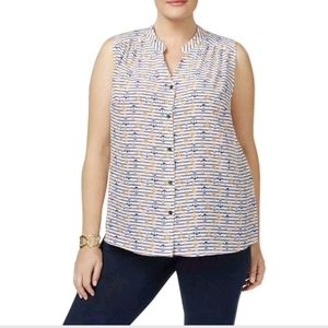 NWT Nine West Nautical Sleevless Blouse Sz 18W